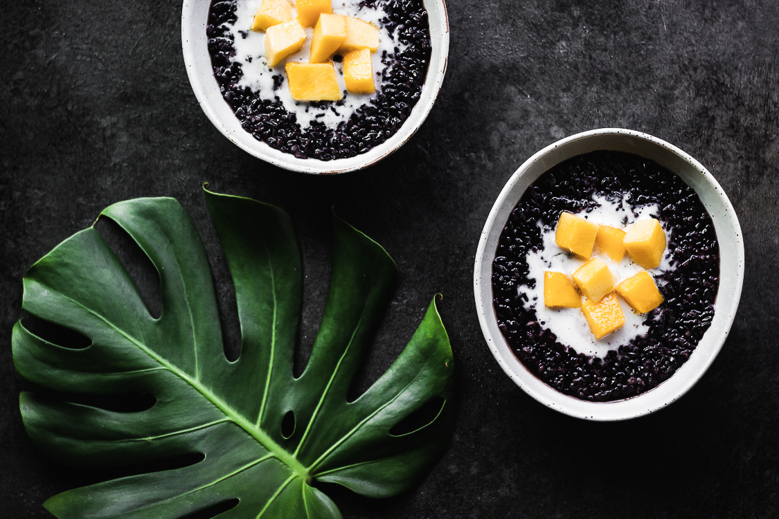 BLACK RICE WITH MANGO and COCONUT CREAM