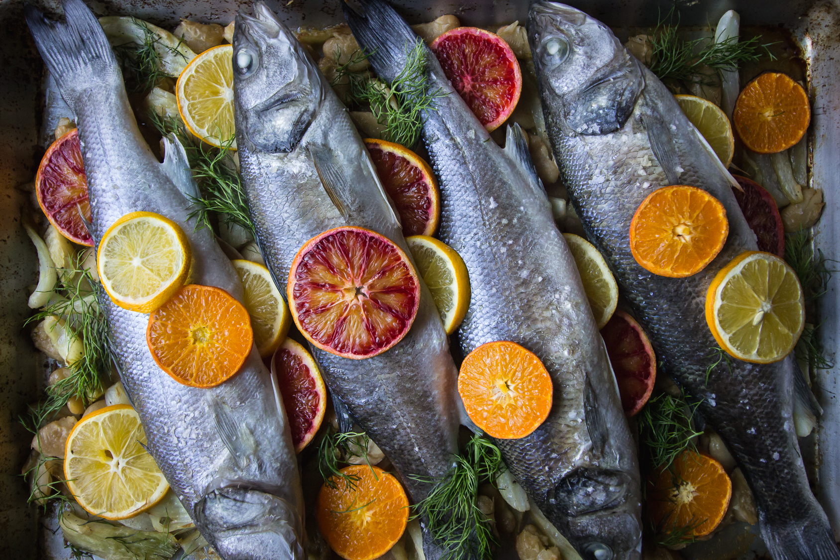 citrus fennel whole roasted fish