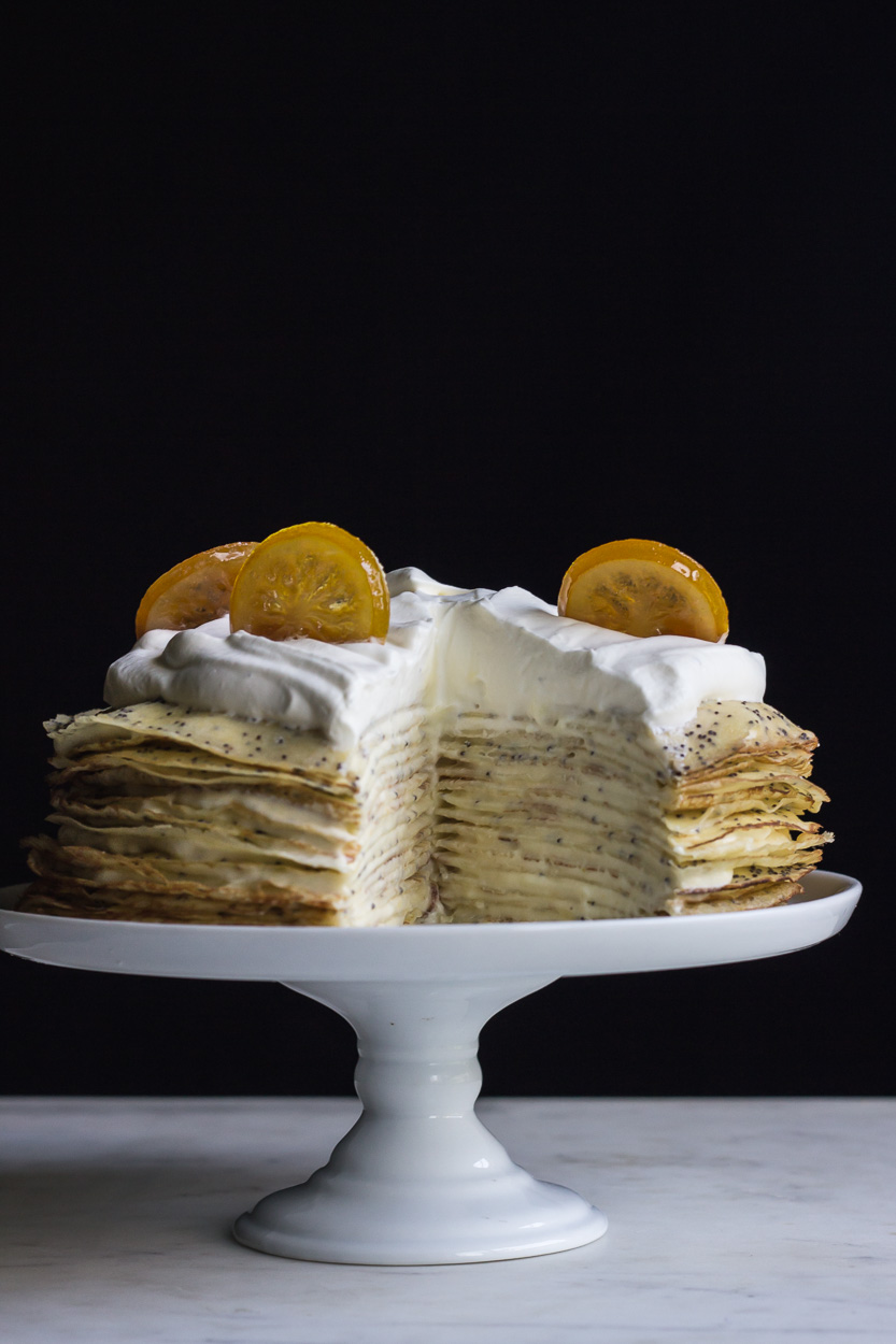 lemon poppy seed crepe cake