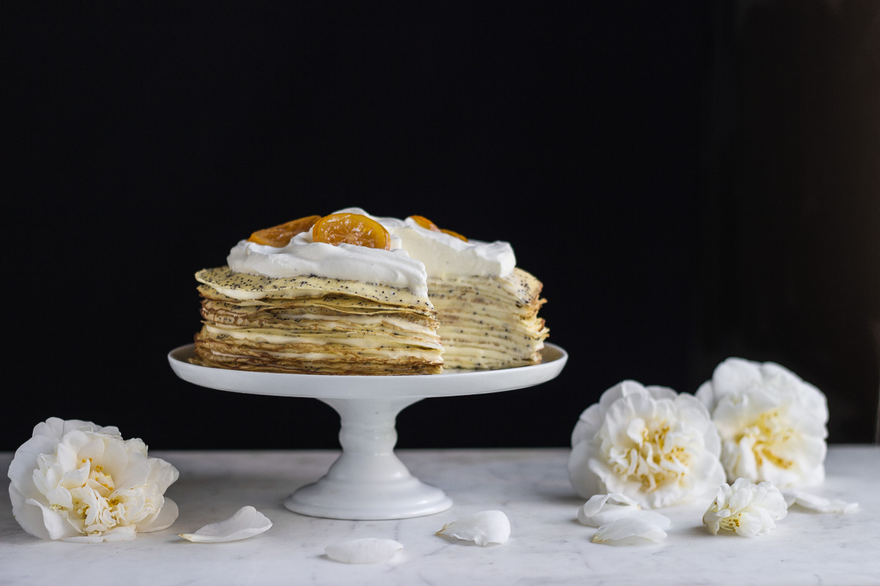 lemon poppy seed crepe cake