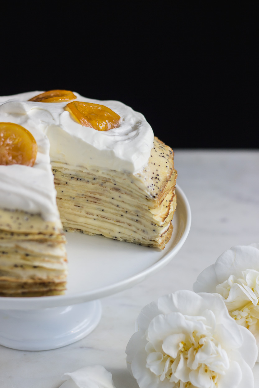 lemon poppy seed crepe cake
