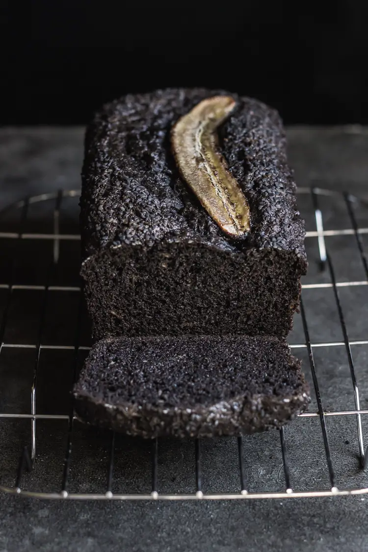 black sesame chocolate banana bread
