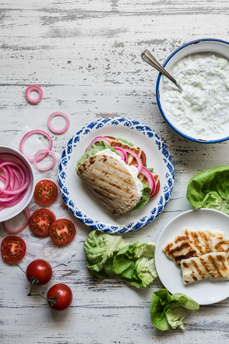 grilled halloumi burgers