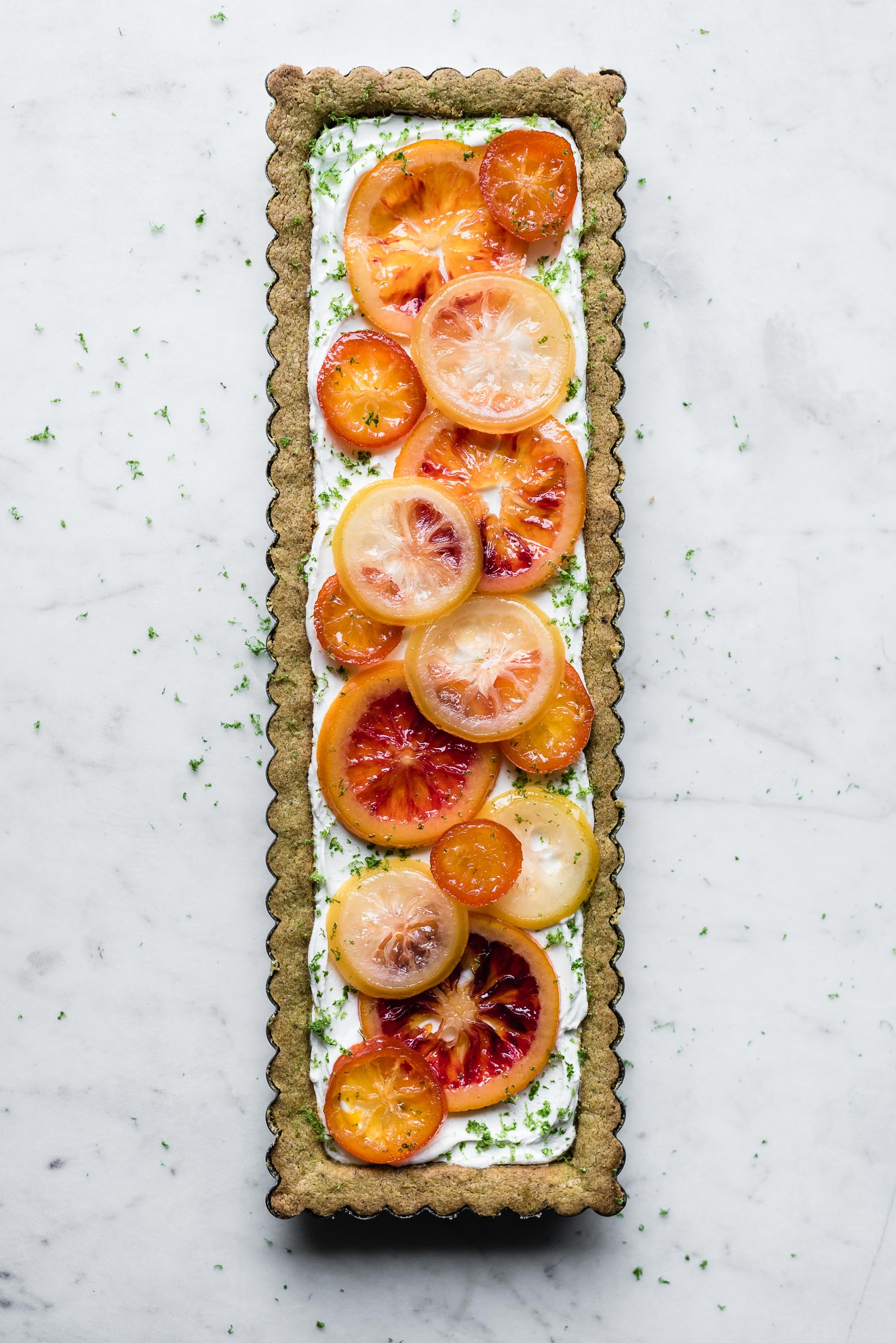 candied citrus yogurt tart