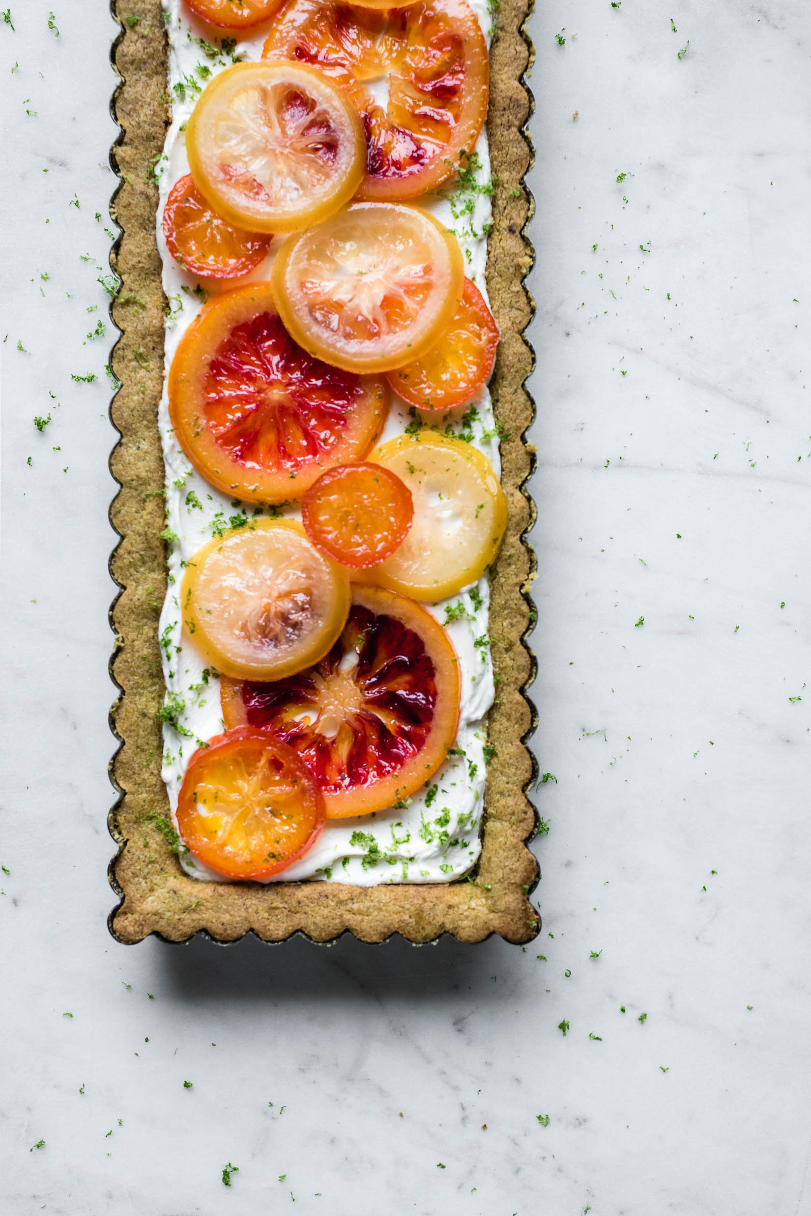 candied citrus yogurt tart