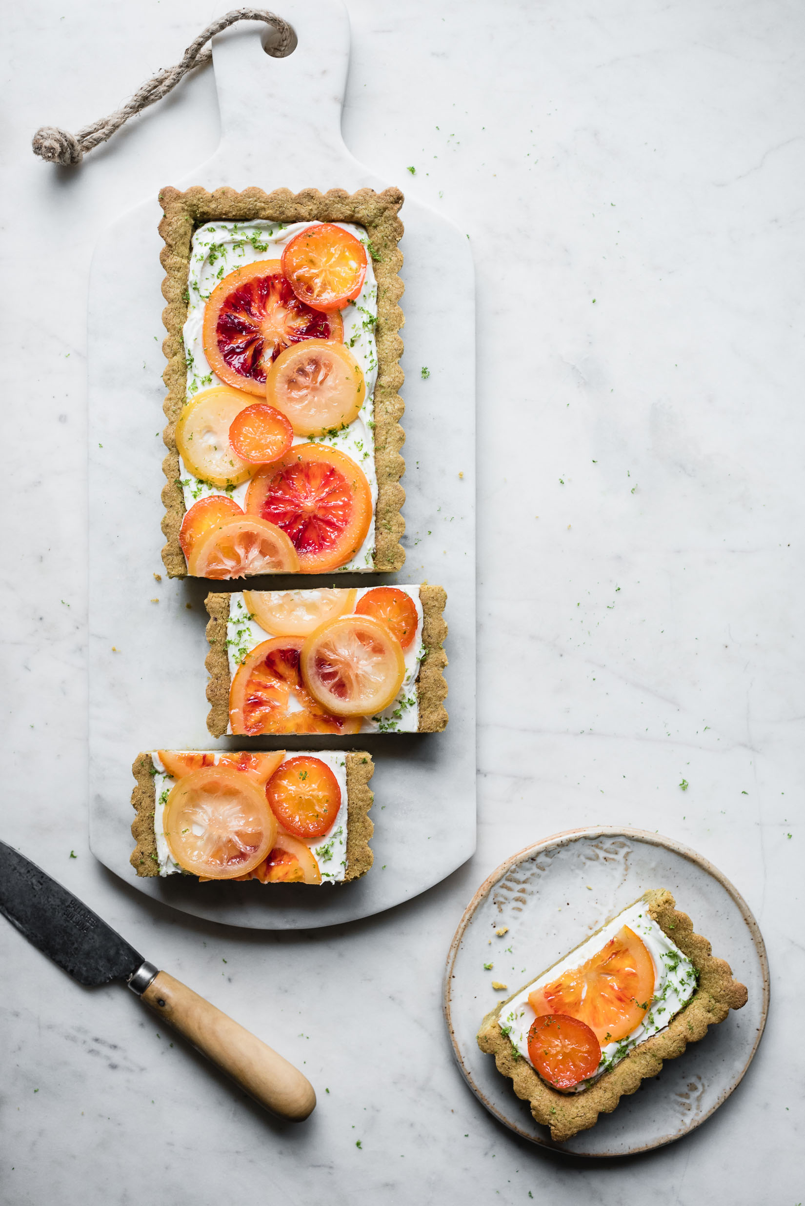 candied citrus yogurt tart