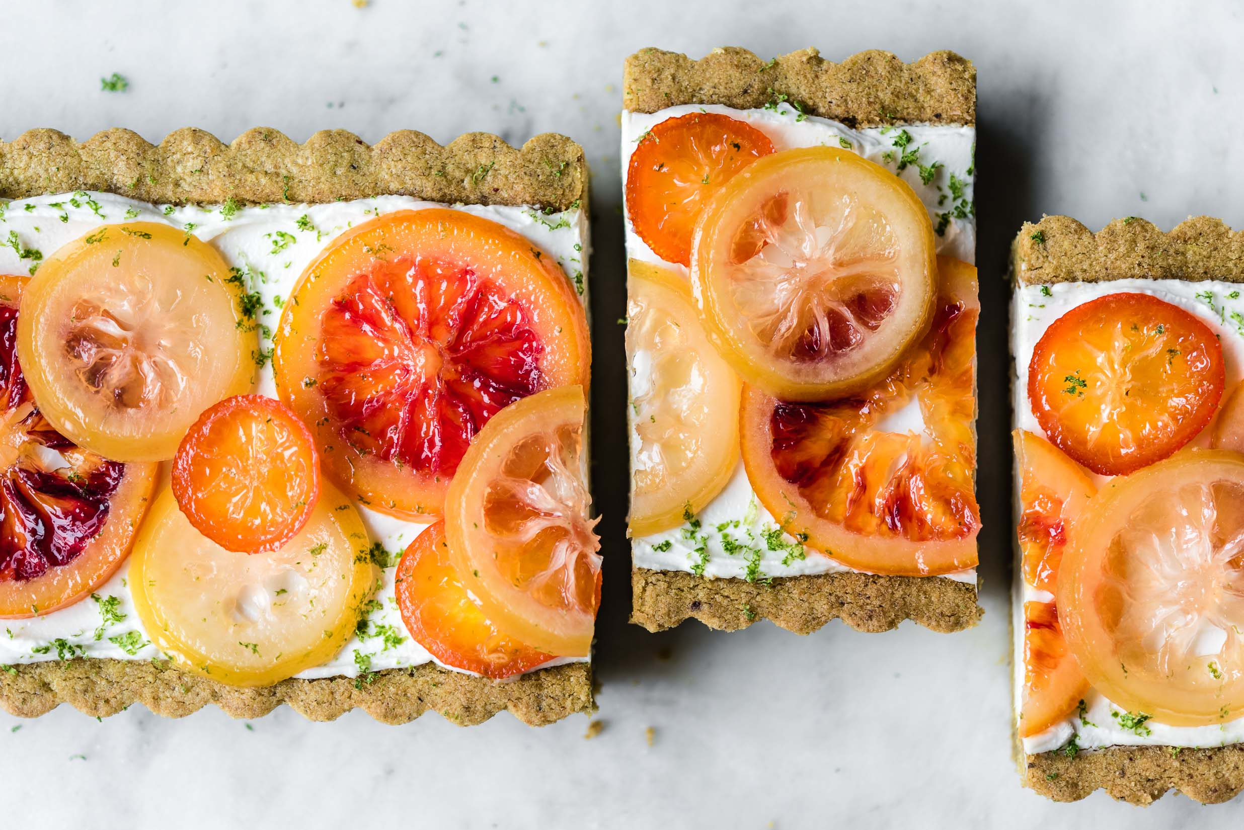 candied citrus yogurt tart