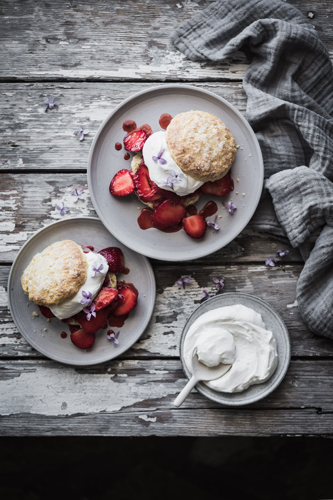 lilac sugar strawberry shortcakes