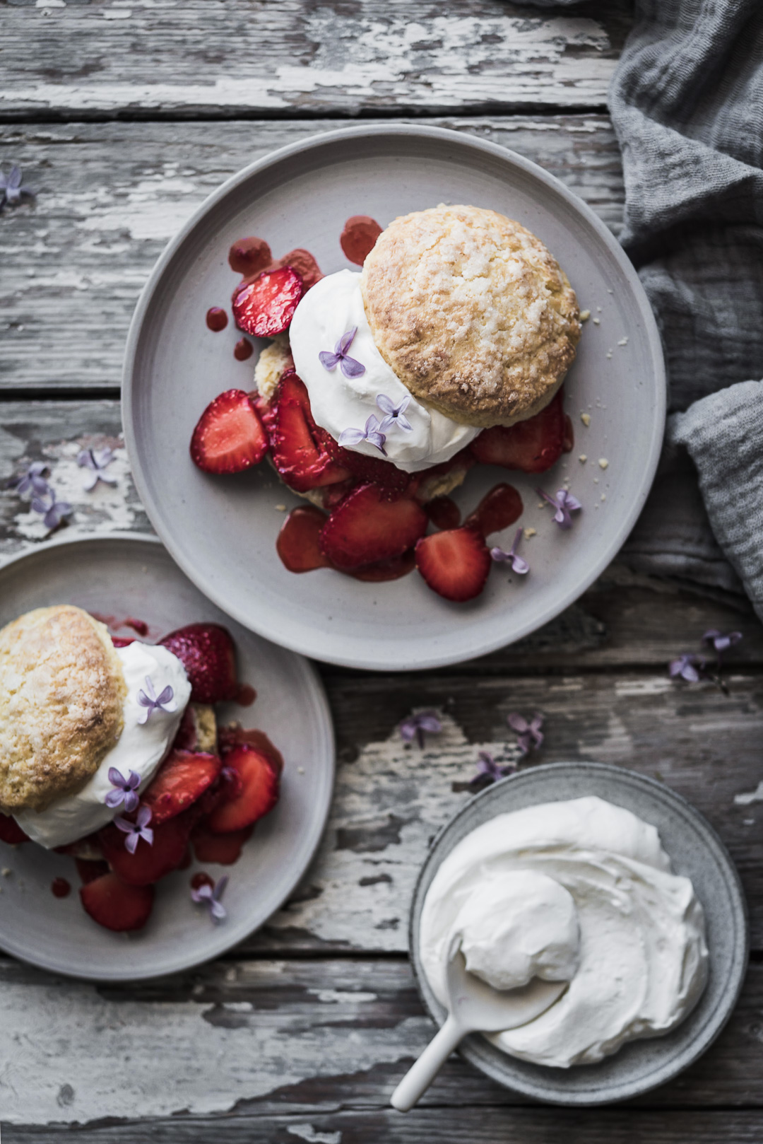 lilac sugar strawberry shortcakes