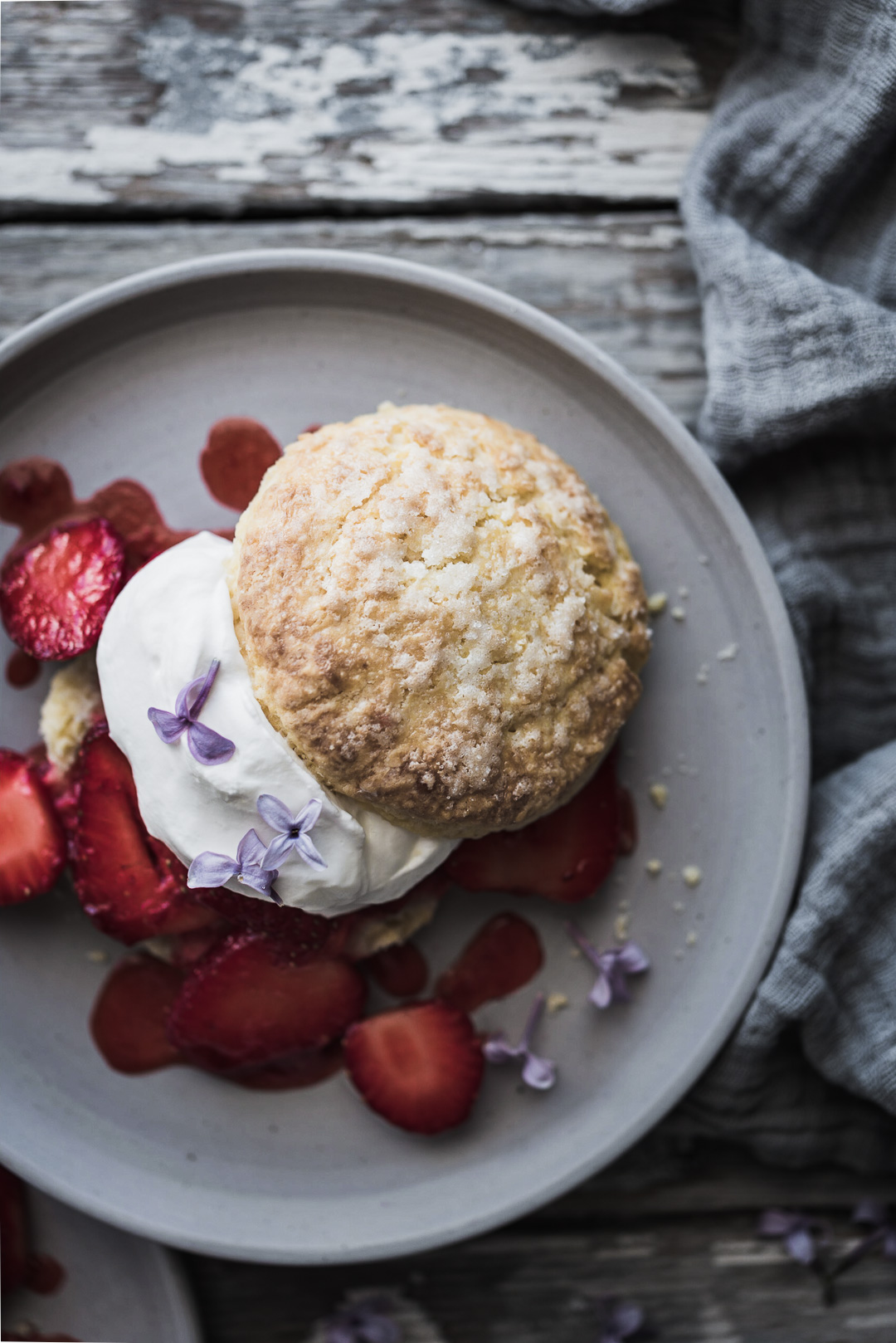 lilac sugar strawberry shortcakes