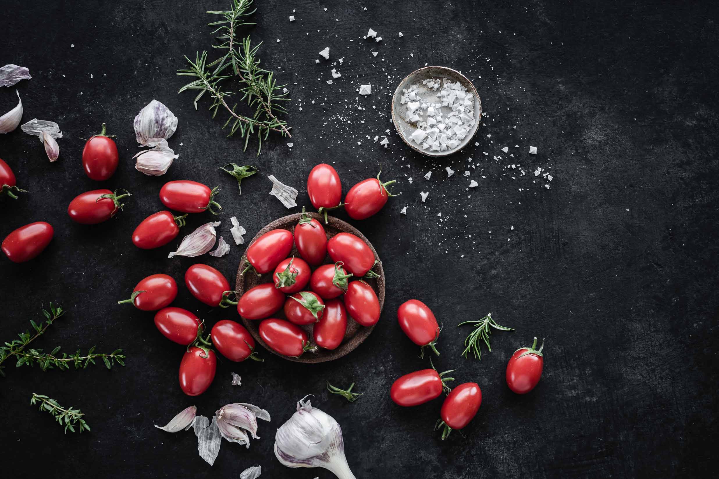 TOMATO GARLIC CONFIT OVER WHIPPED FETA YOGURT