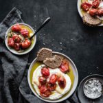 TOMATO GARLIC CONFIT OVER WHIPPED FETA YOGURT