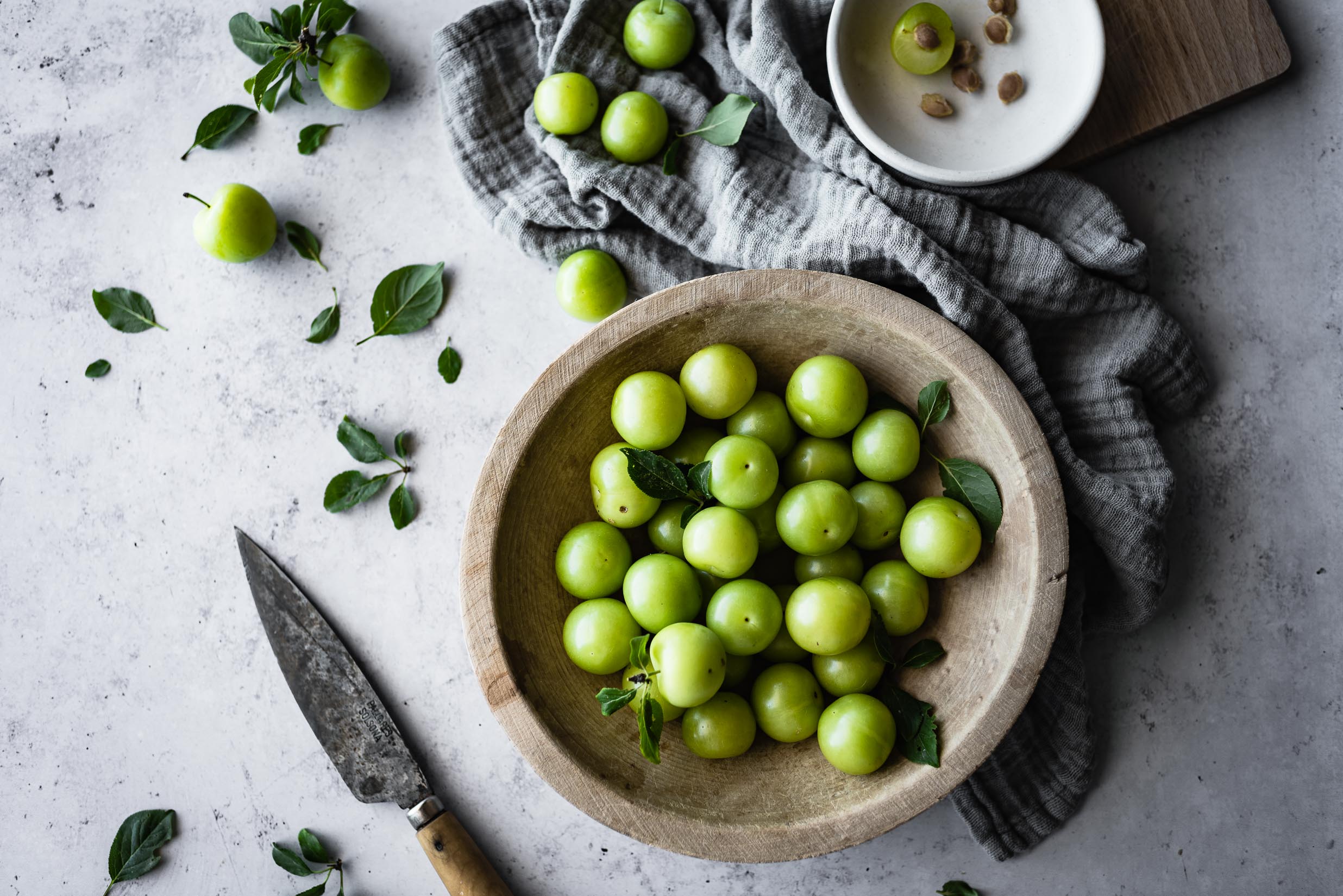 green plum + cucumber + wheat berry salad