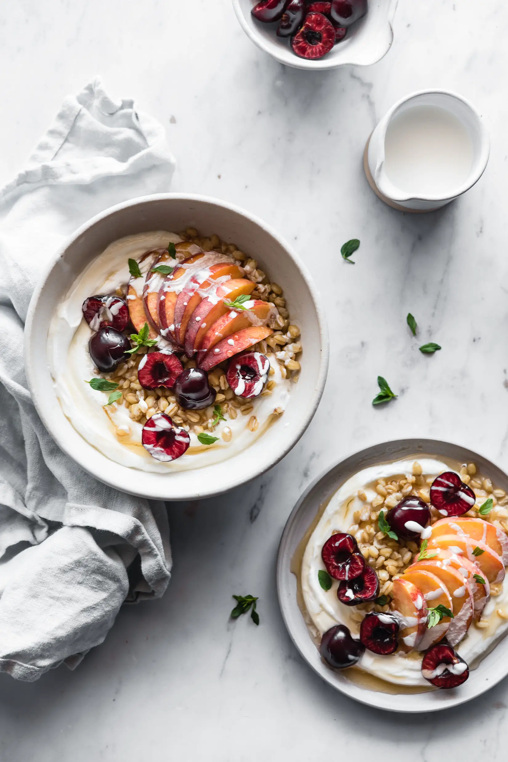 fruit + grain yogurt bowls