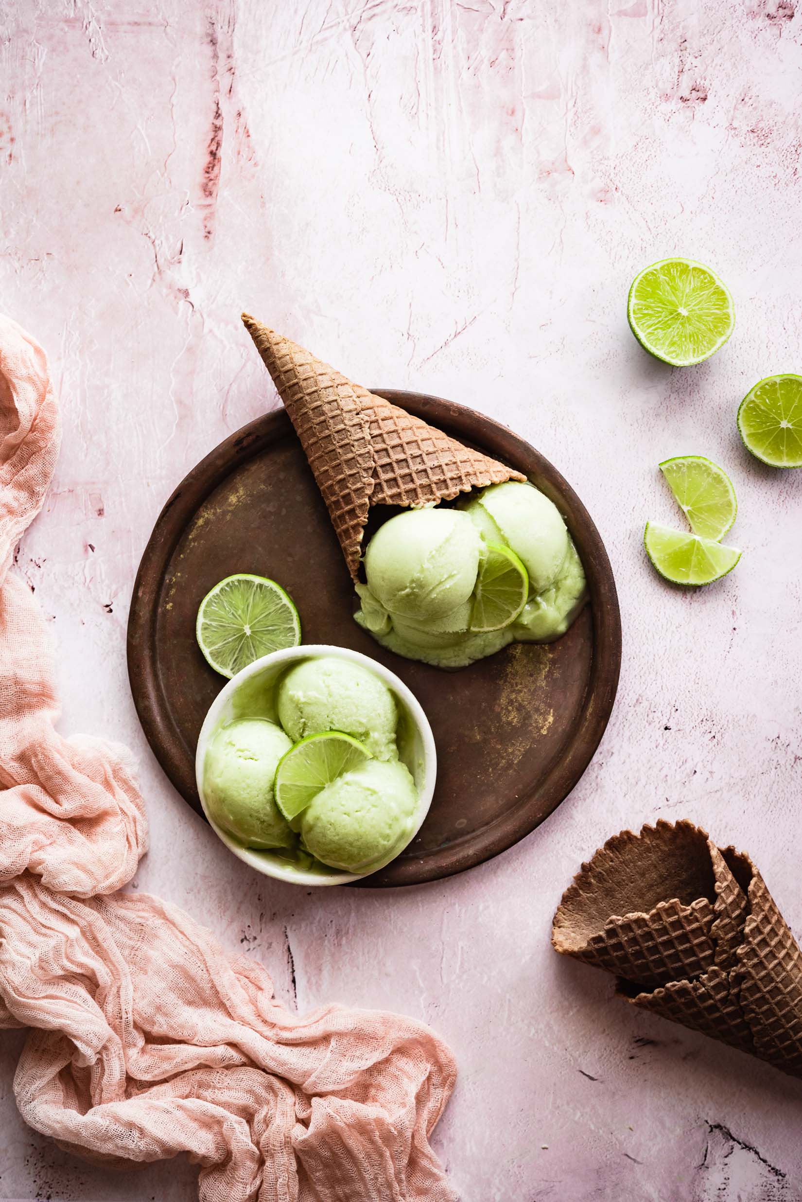avocado + melon + lime sherbet