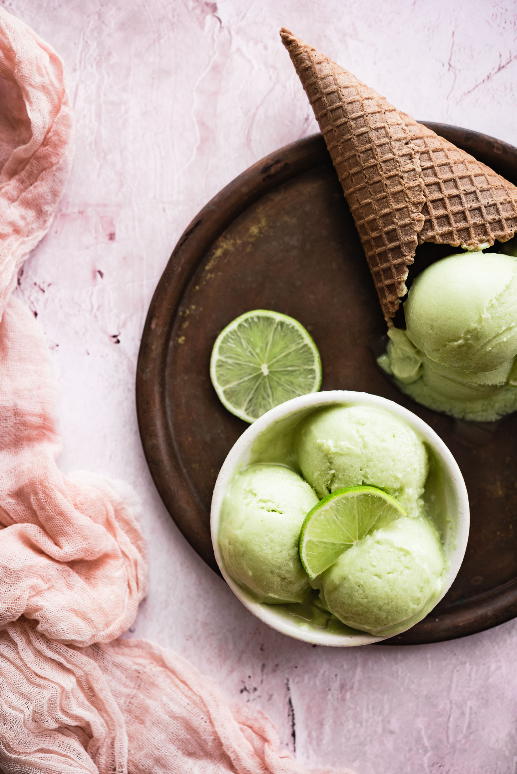 avocado + melon + lime sherbet