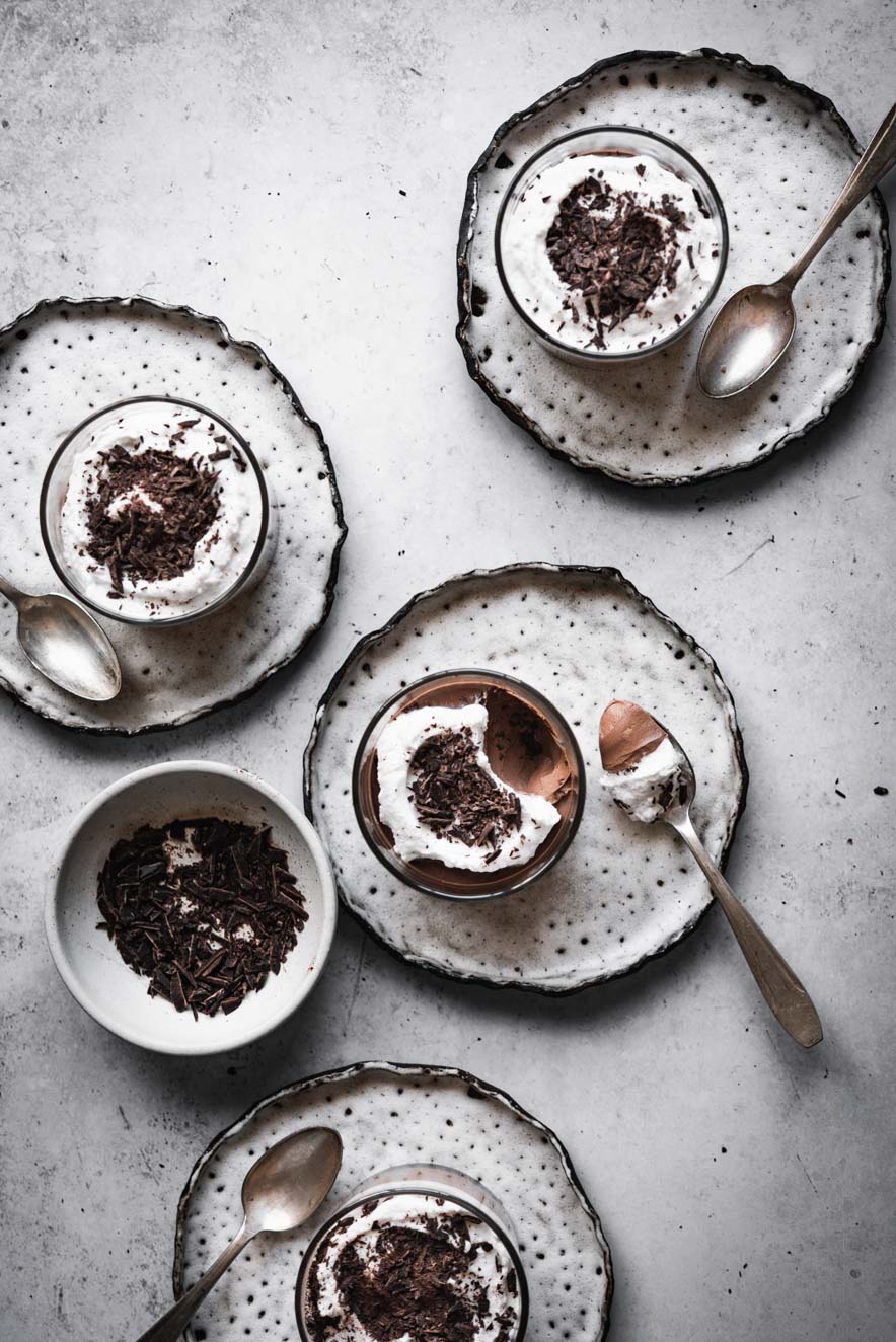 Two Ingredient Chocolate Pots De Creme - these desserts are made by simply combining coconut cream and chocolate! And they just happen to be vegan! | ful-filled.com