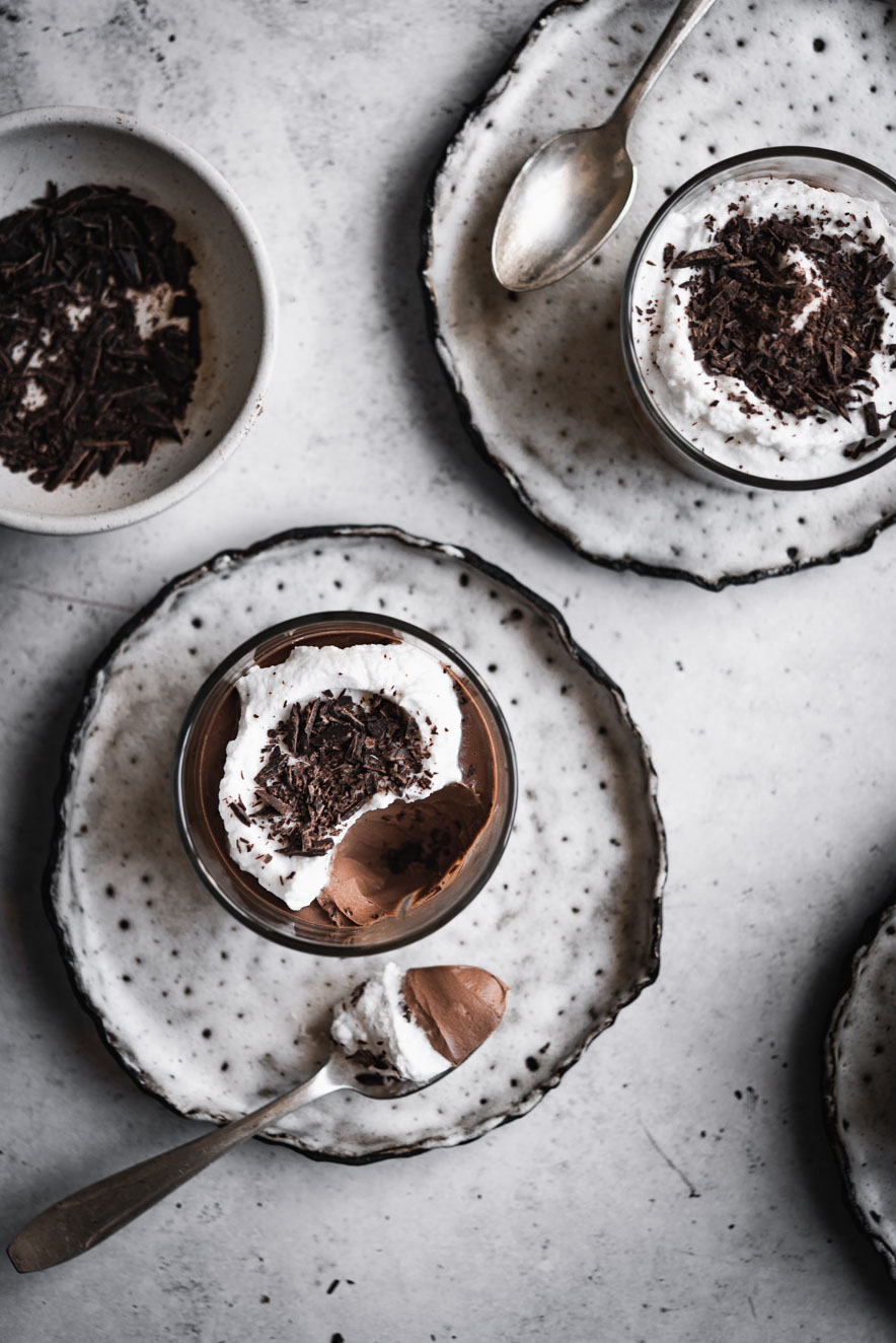 Two Ingredient Chocolate Pots De Creme - these desserts are made by simply combining coconut cream and chocolate! And they just happen to be vegan! | ful-filled.com