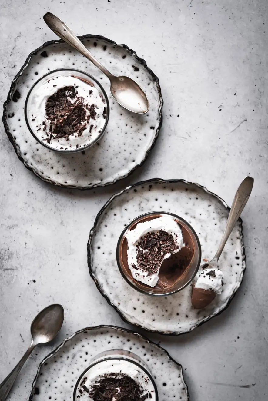 Two Ingredient Chocolate Pots De Creme - these desserts are made by simply combining coconut cream and chocolate! And they just happen to be vegan! | ful-filled.com