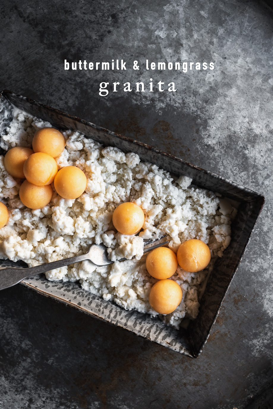 buttermilk & lemongrass granita from Smoke, Roots, Mountain, Harvest cookbook