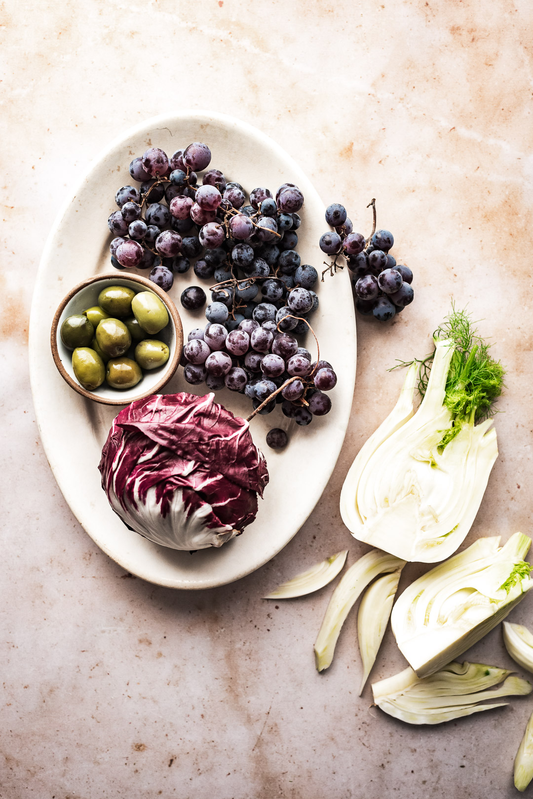 roasted grape, fennel & radicchio salad ingredients | ful-filled.com