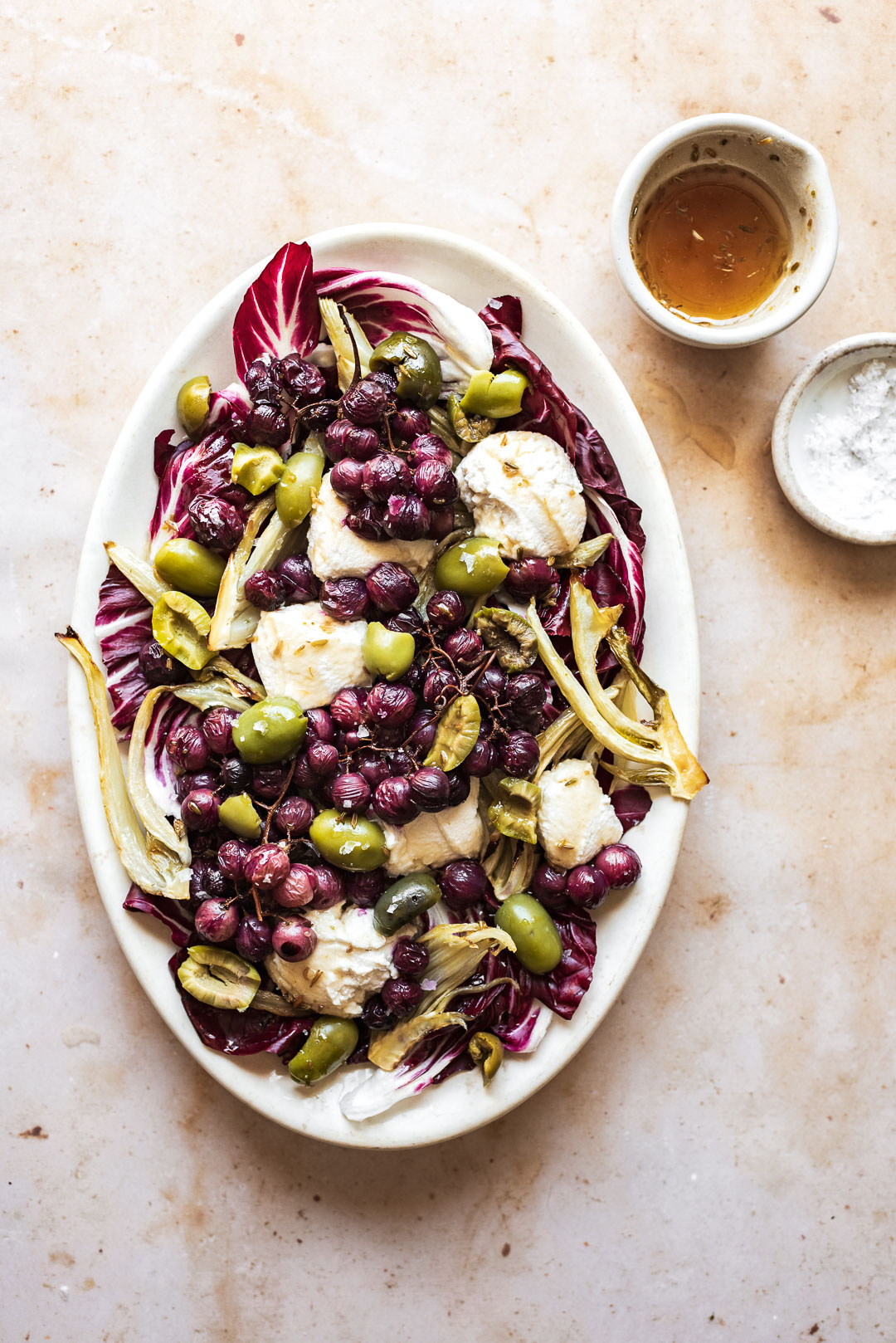 roasted grape, fennel & radicchio salad