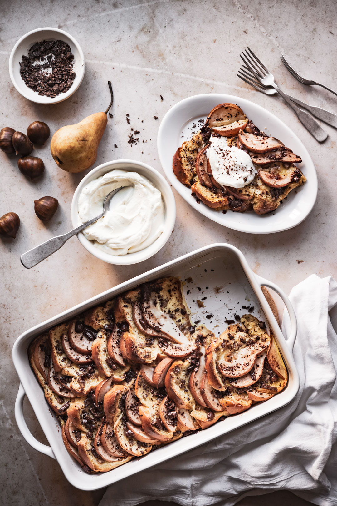 CHOCOLATE + CHESTNUT & PEAR BRIOCHE FRENCH TOAST