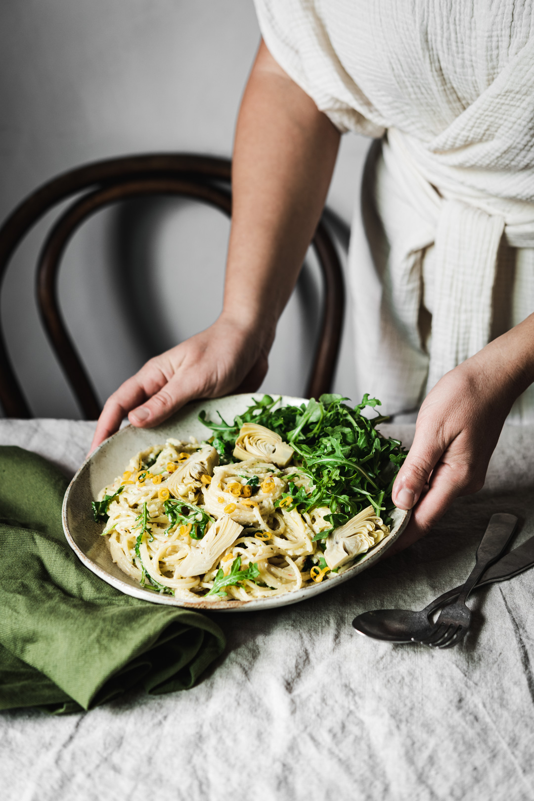 ARTICHOKE LEMON PESTO PASTA