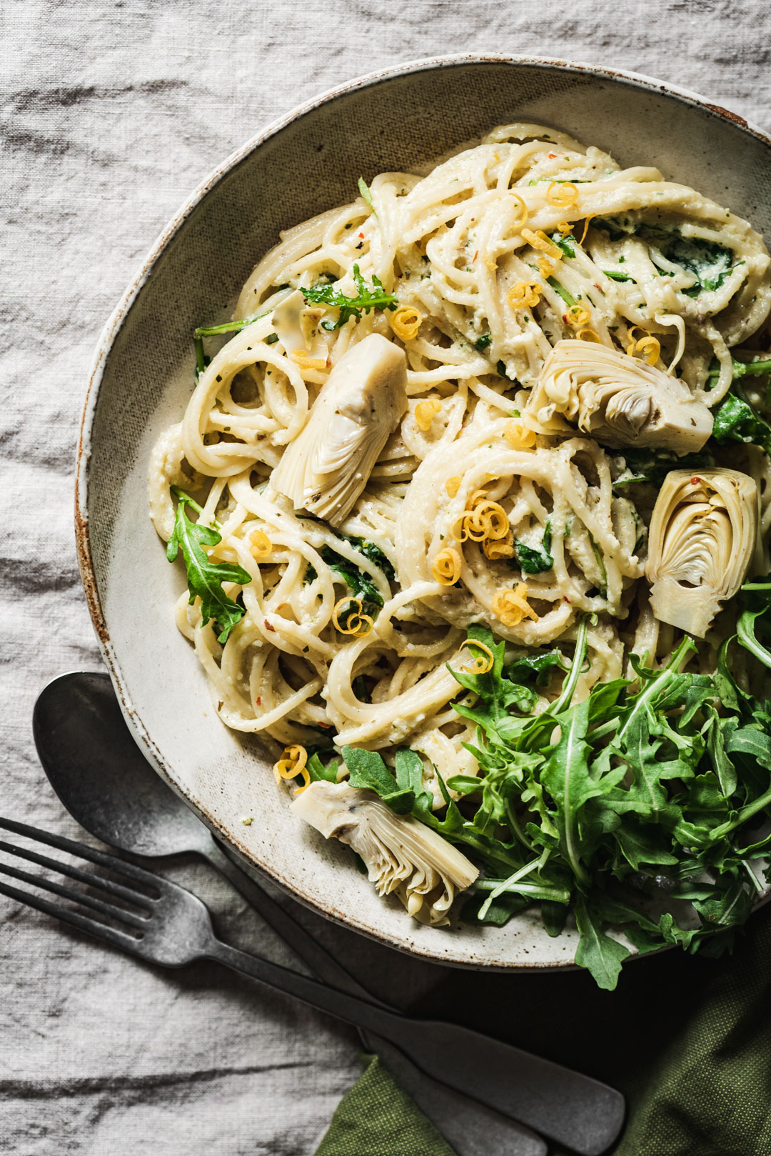 ARTICHOKE LEMON PESTO PASTA