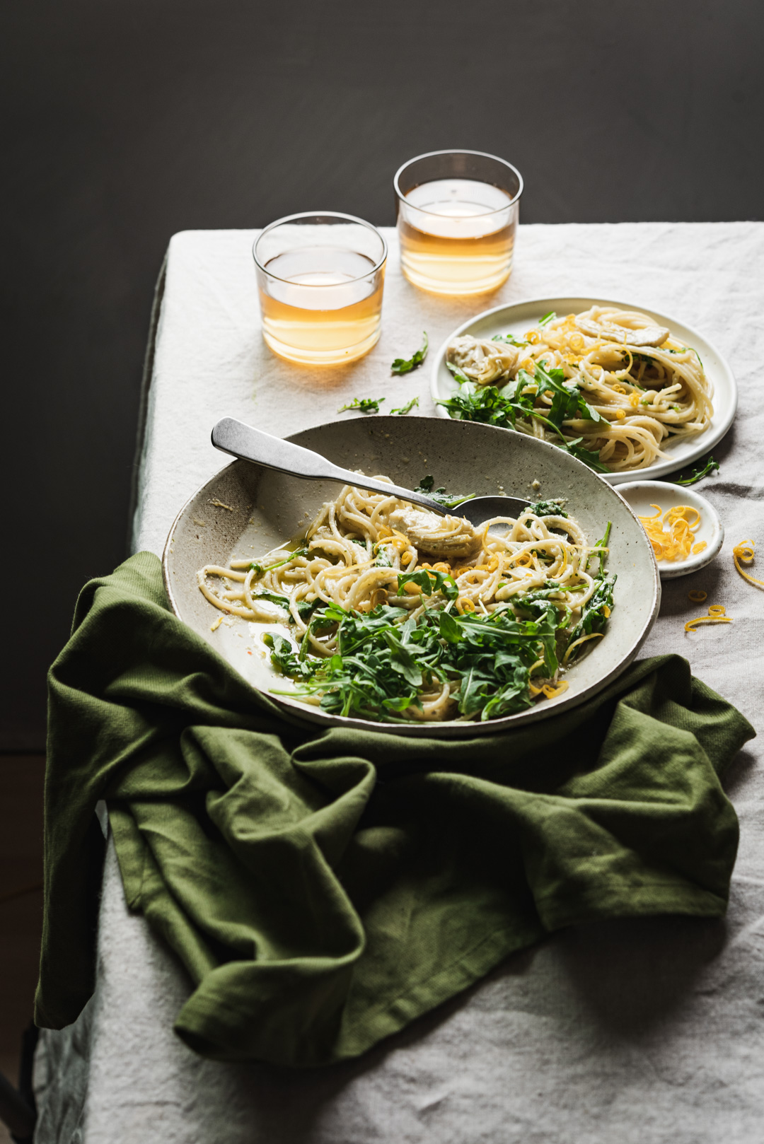 ARTICHOKE LEMON PESTO PASTA