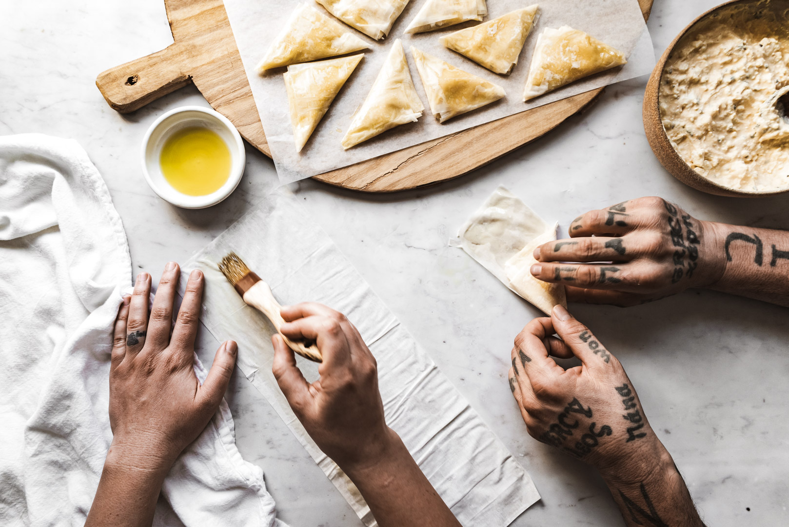 MAKING TIROPITÁKIA (easy Greek cheese triangles)