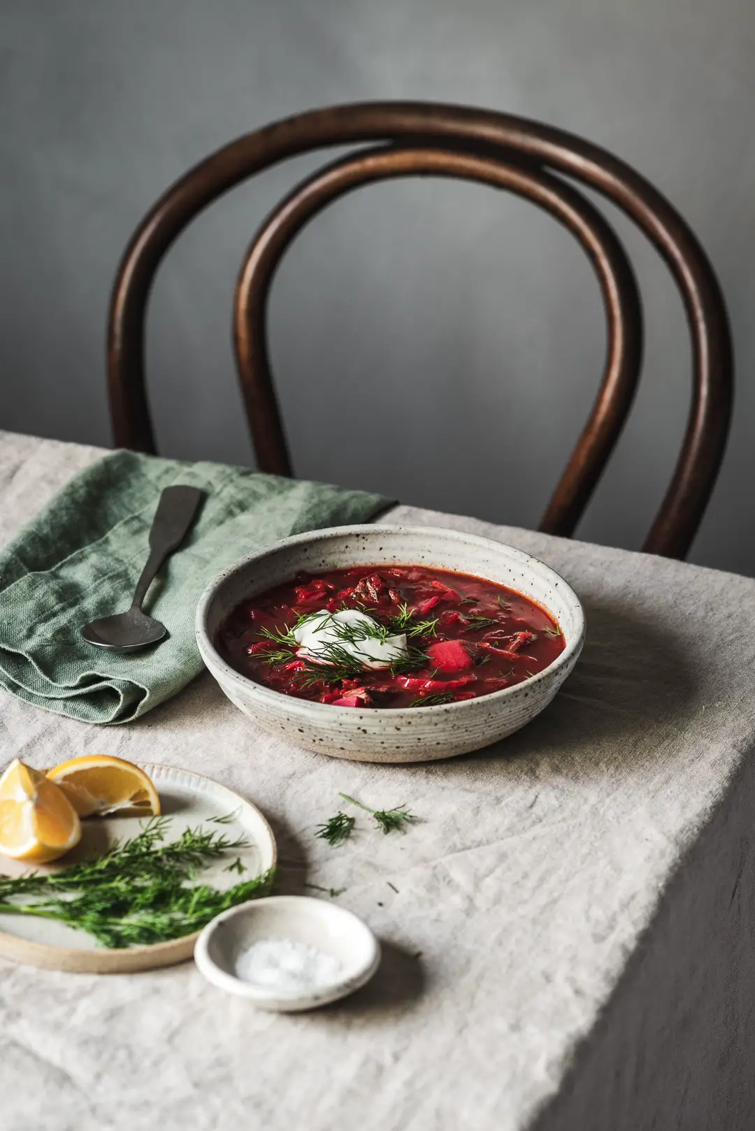 Hearty, rich, and perfectly balanced in flavor & texture: babushka Bronia's borscht is the ultimate comforting and nourishing soup