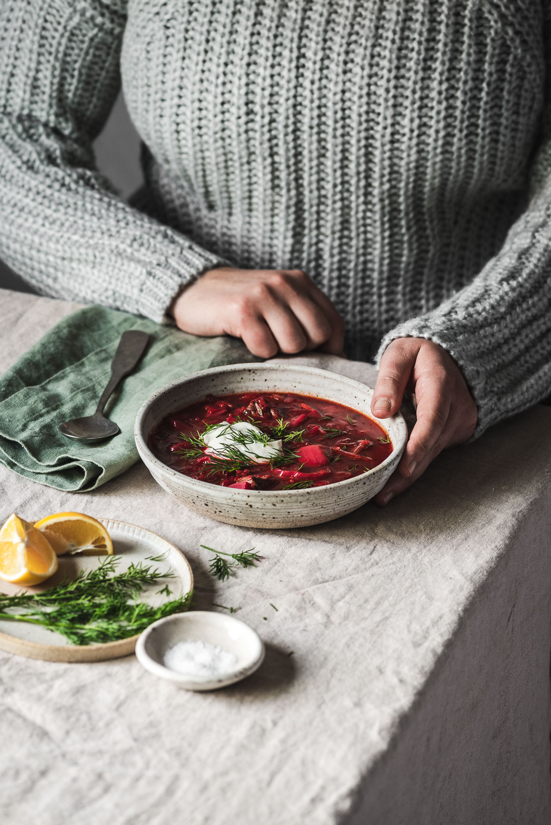 Hearty, rich, and perfectly balanced in flavor & texture: babushka Bronia's borscht is the ultimate comforting and nourishing soup