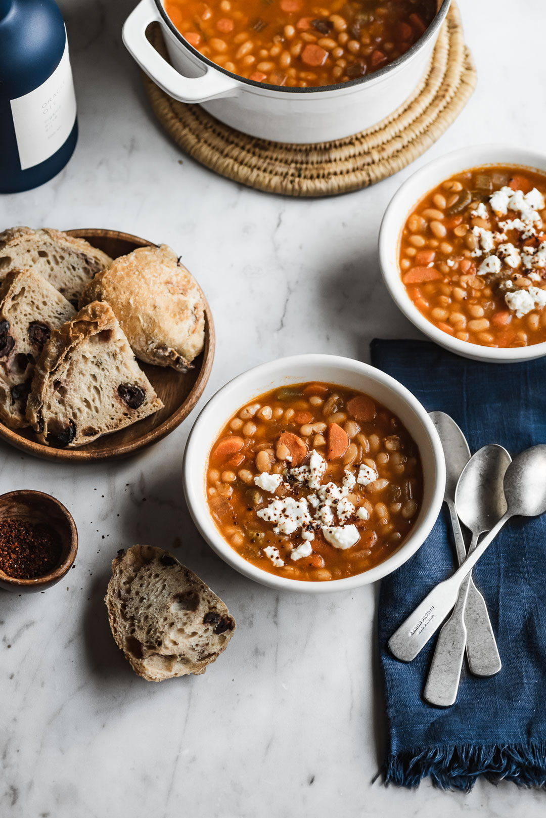 One of the most beloved Greek recipes, Fasolada - Greek White Bean Soup is a simple, nourishing comfort food that pairs beautifully with a bit of crumbled feta, olives, and crusty bread. 