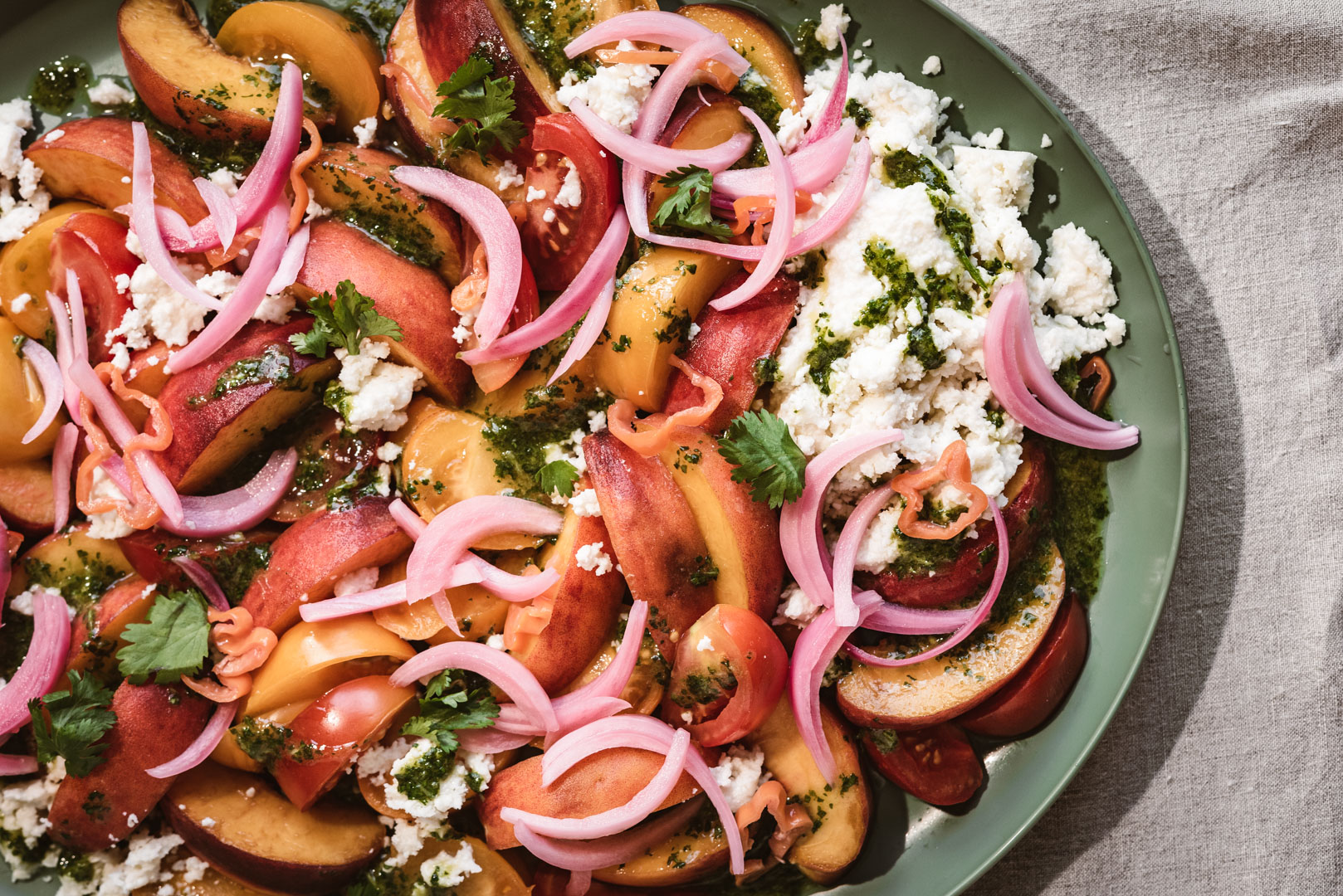 SPICY TOMATO PEACH SALAD