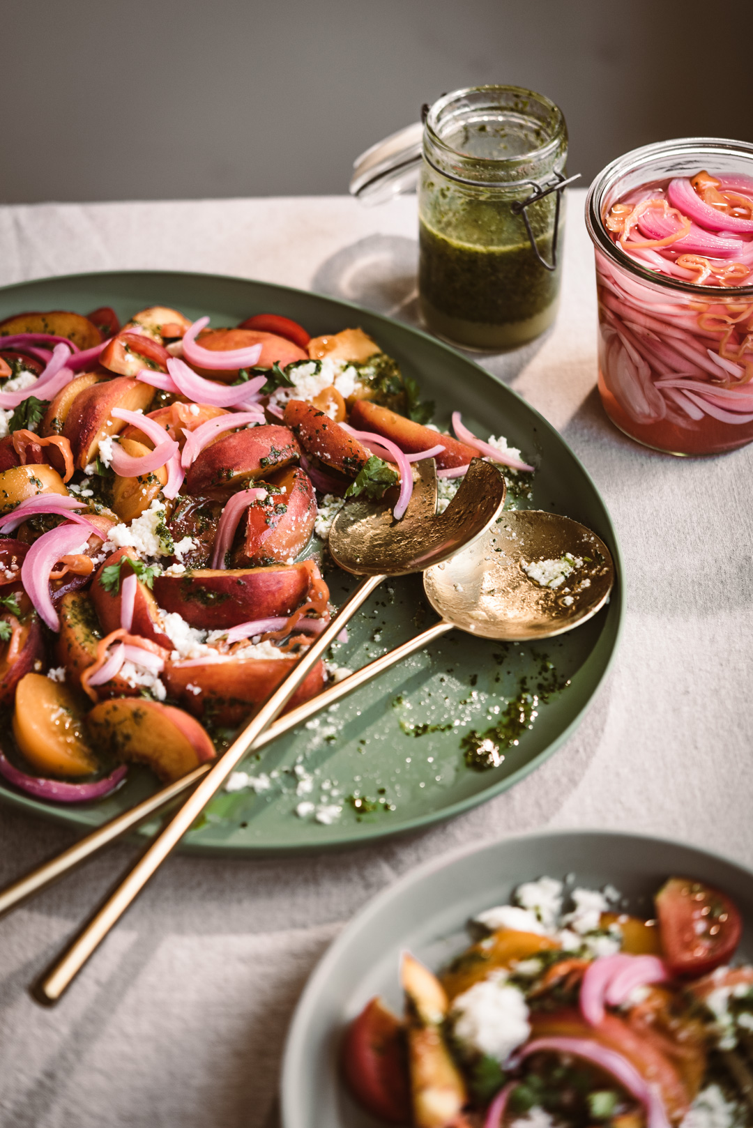 SPICY TOMATO PEACH SALAD