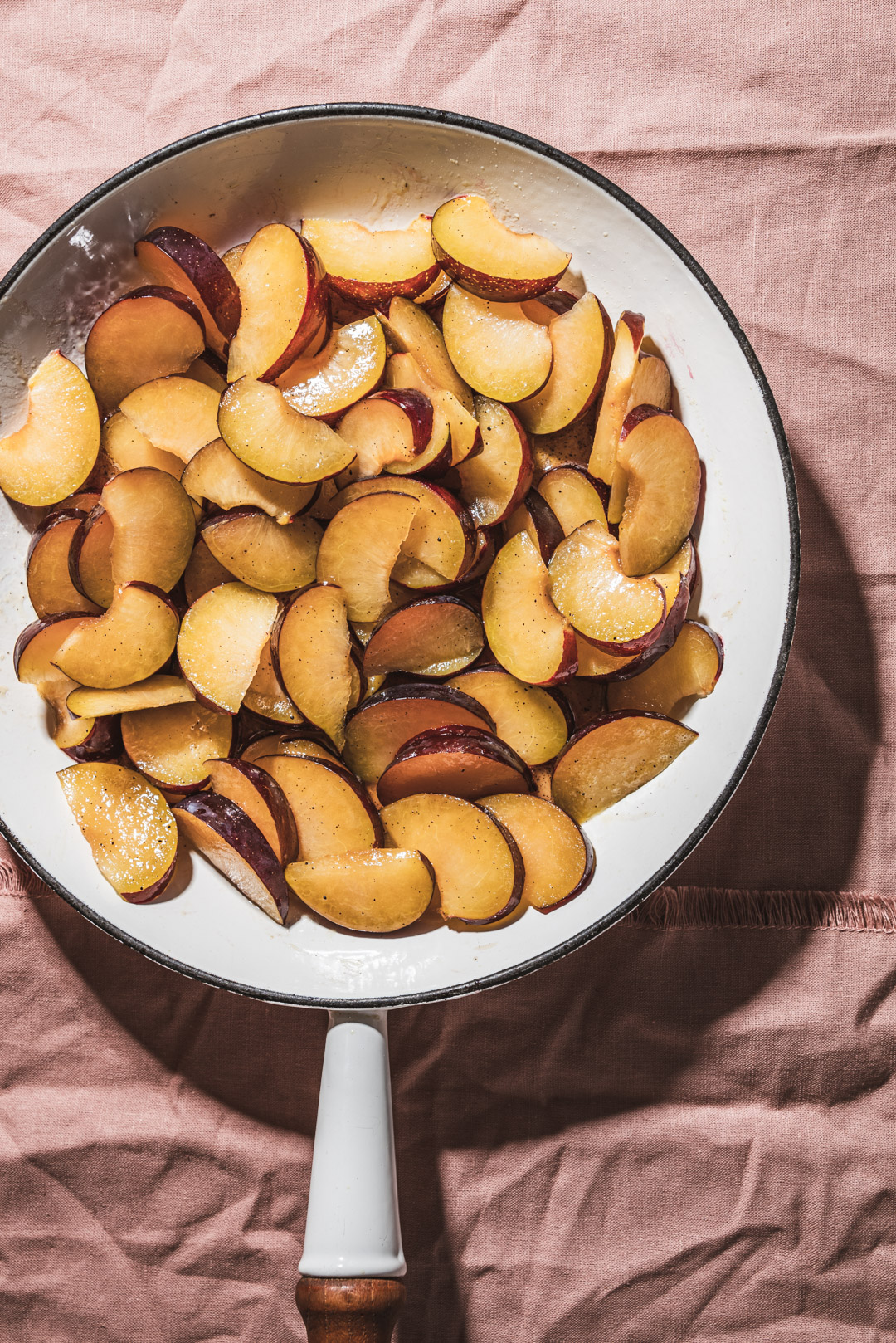 plums waiting to be sautéed