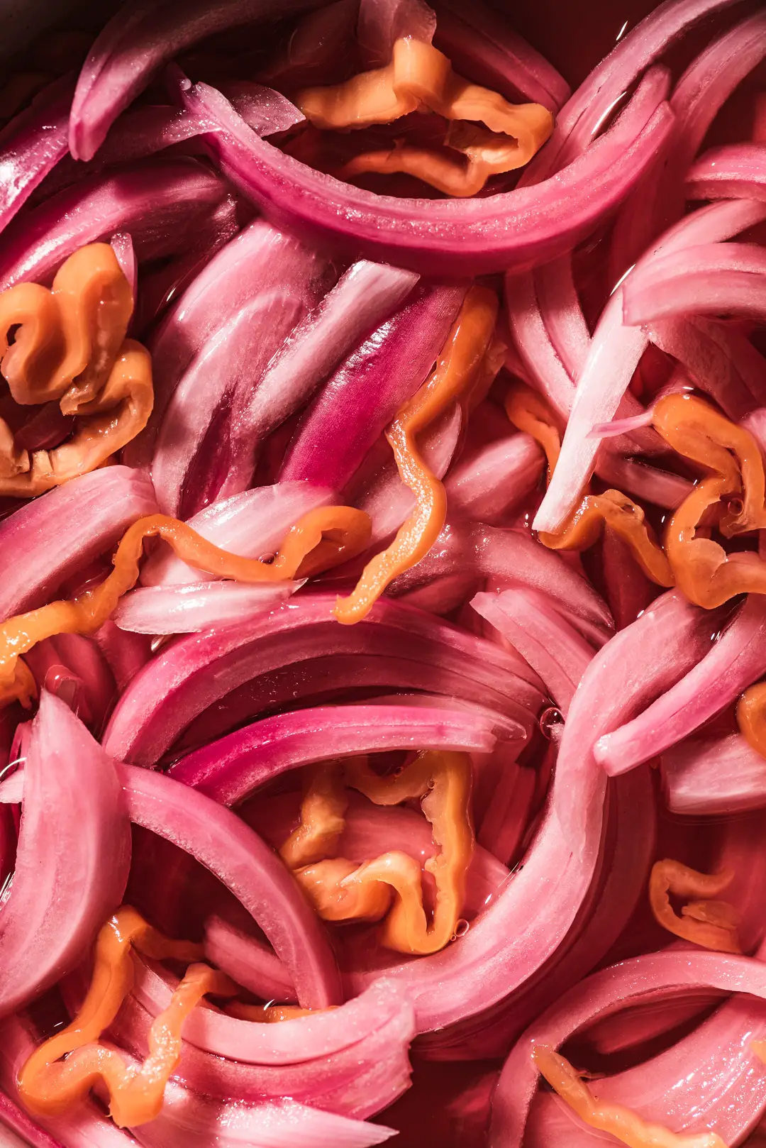 pickled red onion close up | photography by: bella karragiannidis