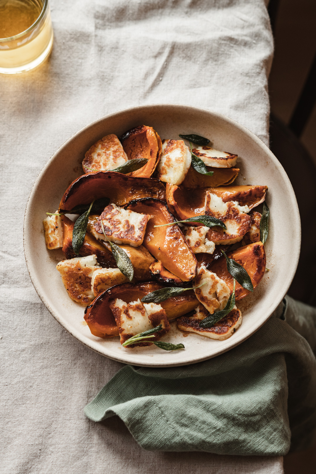 ROASTED HONEYNUT SQUASH WITH SAGE & HALLOUMI