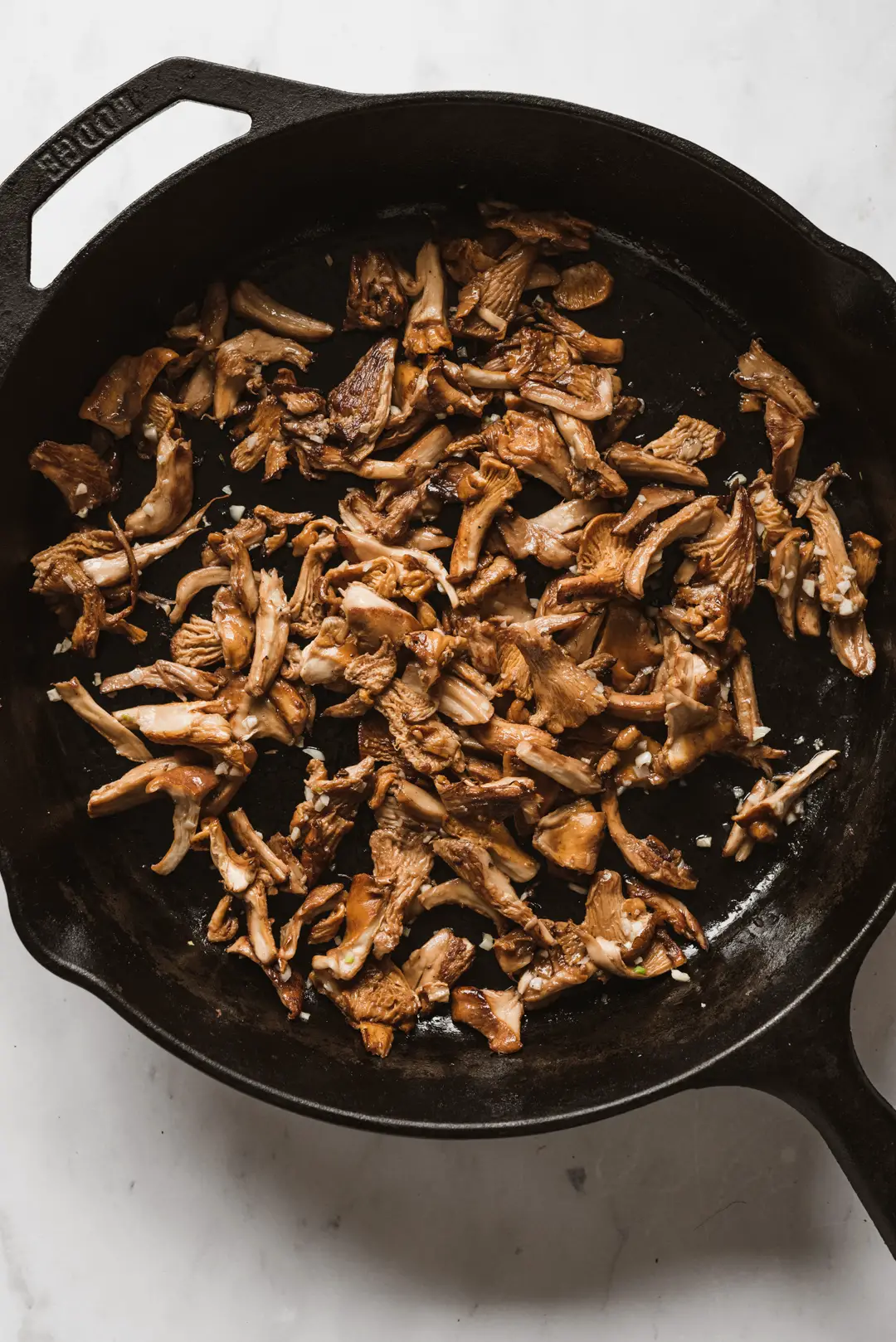 Cooked chanterelle mushrooms