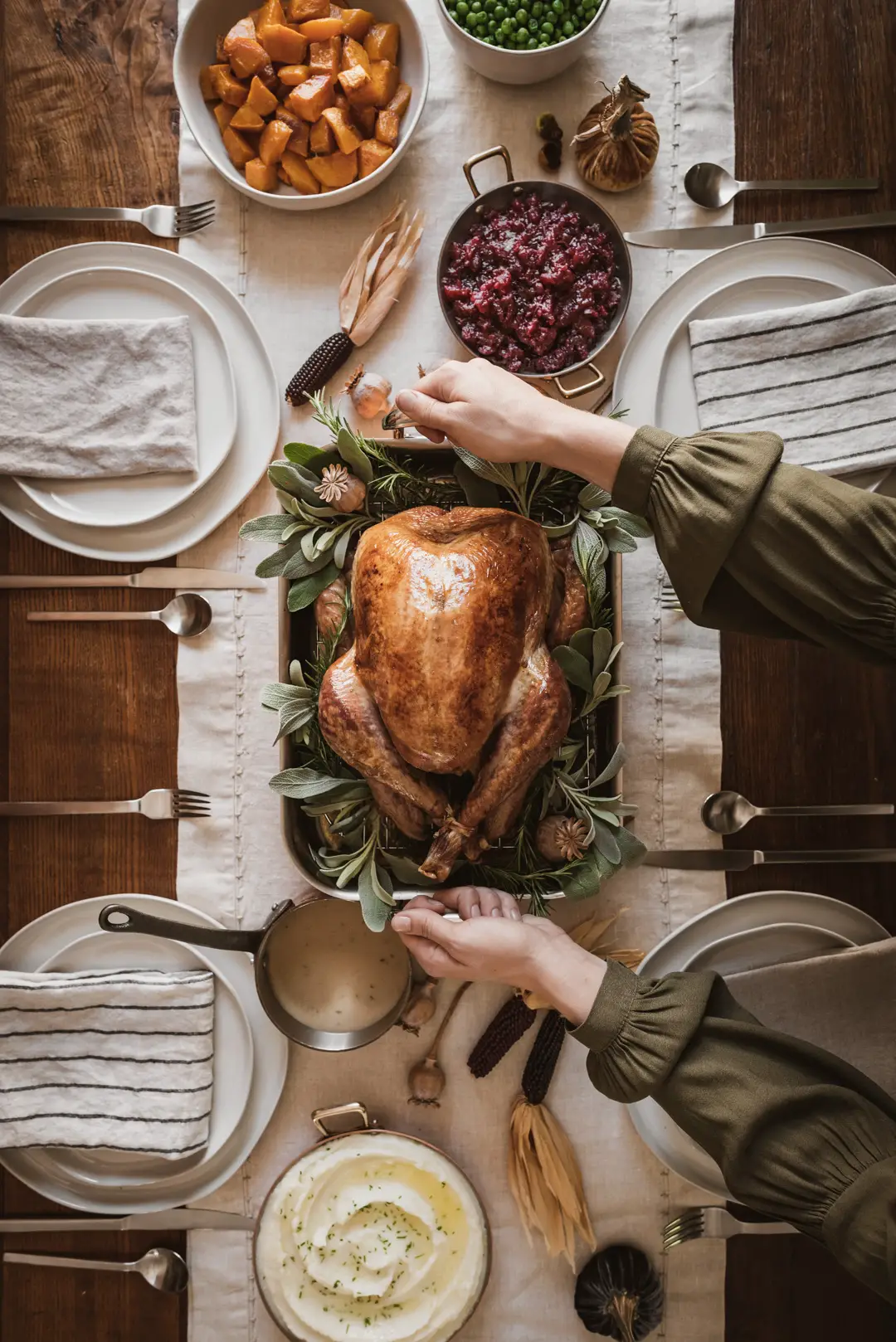This cider brined turkey with cider herb gravy is the ultimate holiday turkey & gravy combination and will be the absolute star of your table