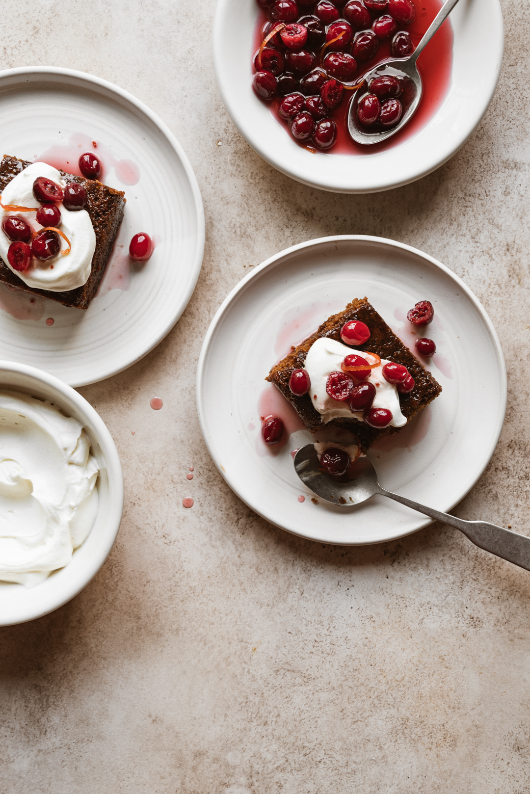 This sticky gingerbread spice cake features warm flavors with a sticky exterior that yields to a tender crumb
