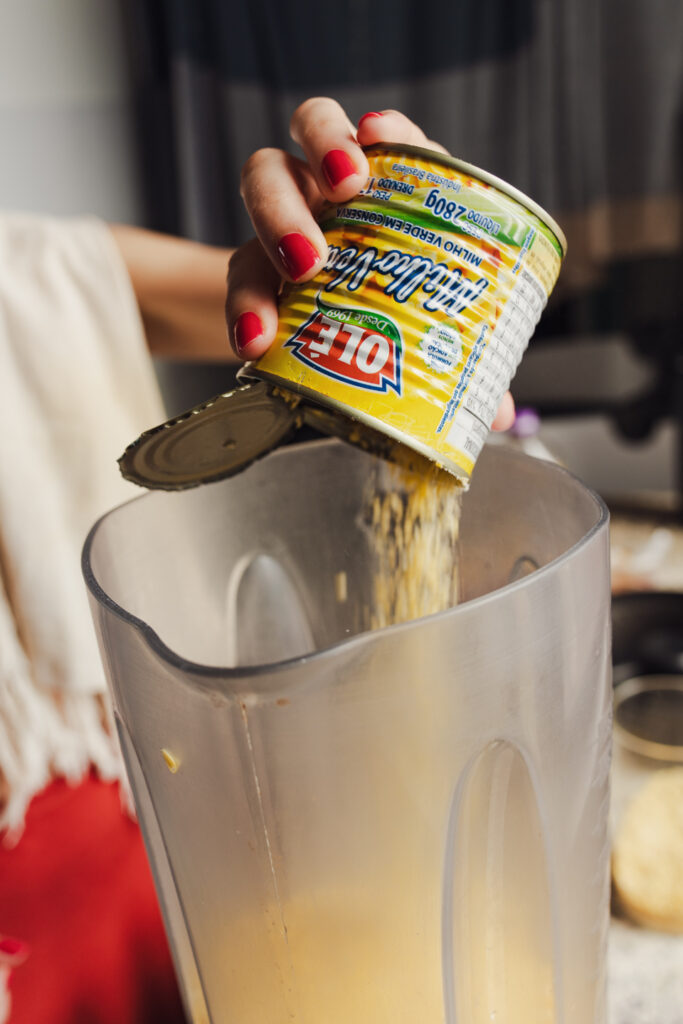 Brazilian Corn Cake measured with the can from the corn
